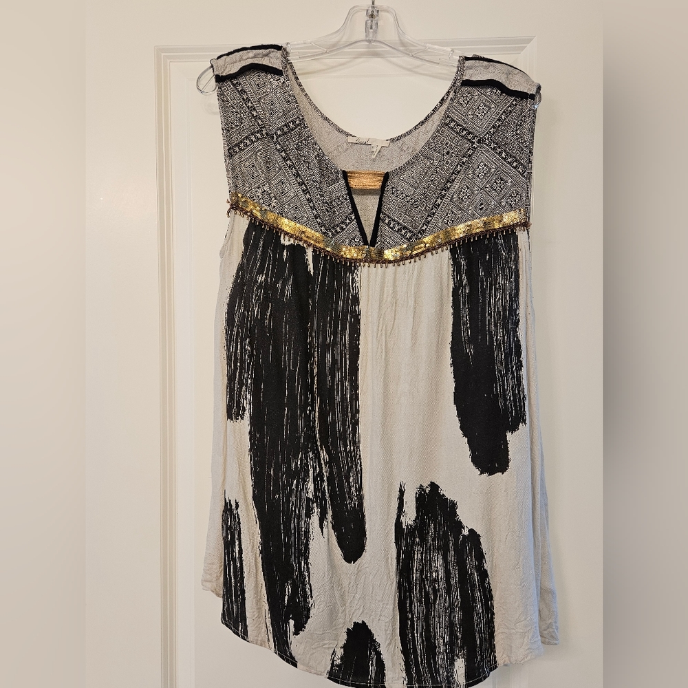 Anthropologie Floreat embellished tank top size 12